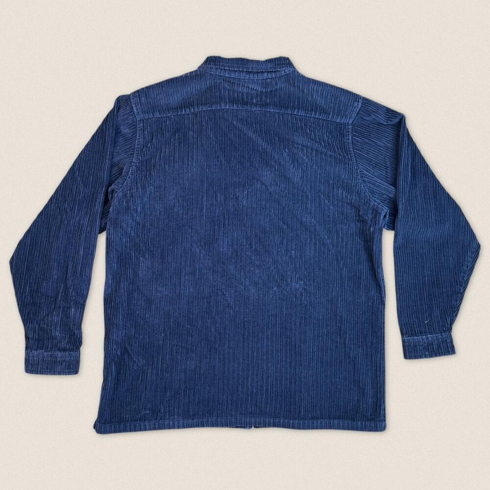 Vintage Blue Corduroy Zip Shirt Size Large - Picture 2 of 7